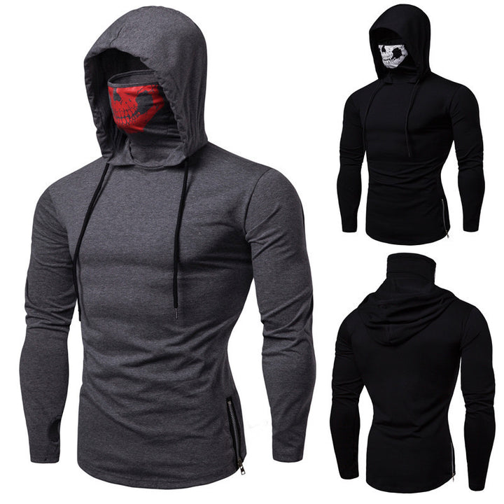 Herren Grafik Performance Hoodie med justerbar ansigtsmaske Stilla