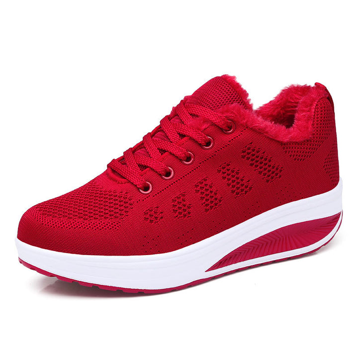 Dame Komfortable Strik Sneakers med Plys Krave Stilla