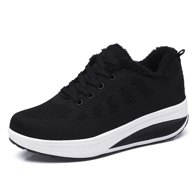 Dame Komfortable Strik Sneakers med Plys Krave Stilla
