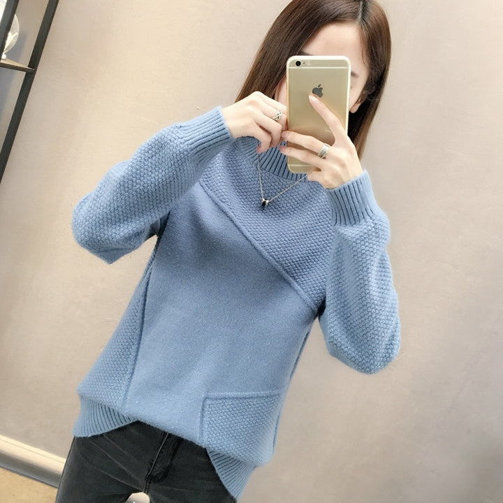 Femme Struktureret Asymmetrisk Strikpullover Stilla