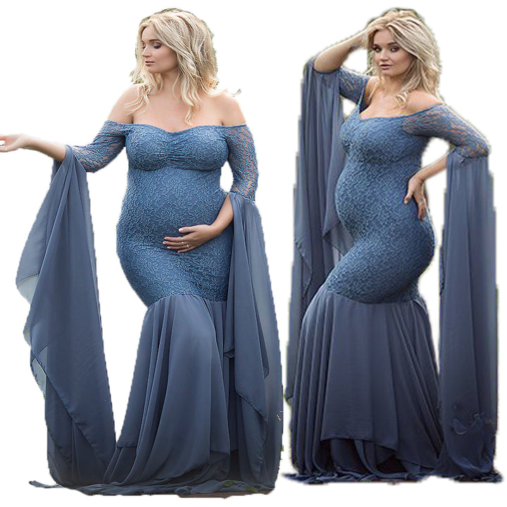 Dame Off-Shoulder Spids Aftenkjole Stilla