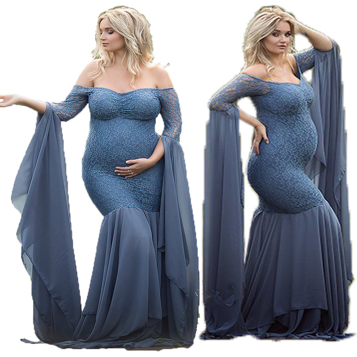 Dame Off-Shoulder Spids Aftenkjole Stilla