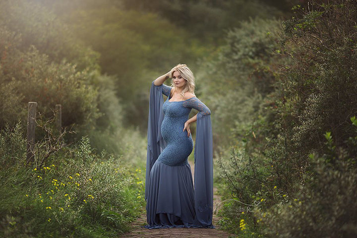 Dame Off-Shoulder Spids Aftenkjole Stilla