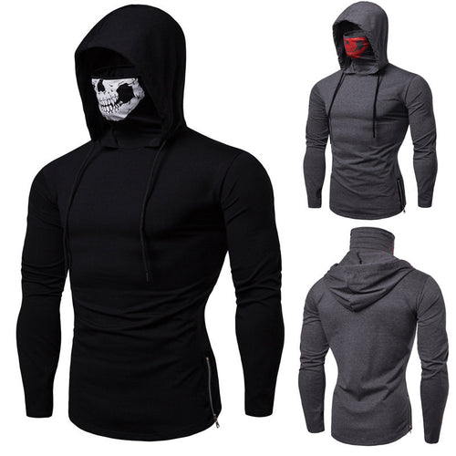 Herren Grafik Performance Hoodie med justerbar ansigtsmaske Stilla