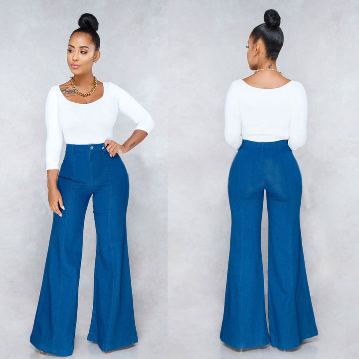 Dame Høj talje Bootcut-jeans med stilfuldt snit og retro-inspireret silhuet Stilla