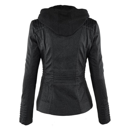 Stilla | Dame Slim Fit PU-Læder Zip-Up Hoodie