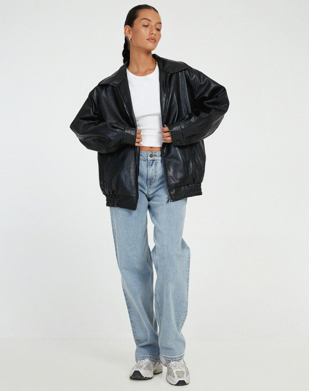 Stilla | Størrelse Pu Jakke Trendy Streetwear