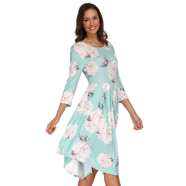 Dame Midikjole med blomstret design og sidelommer Stilla