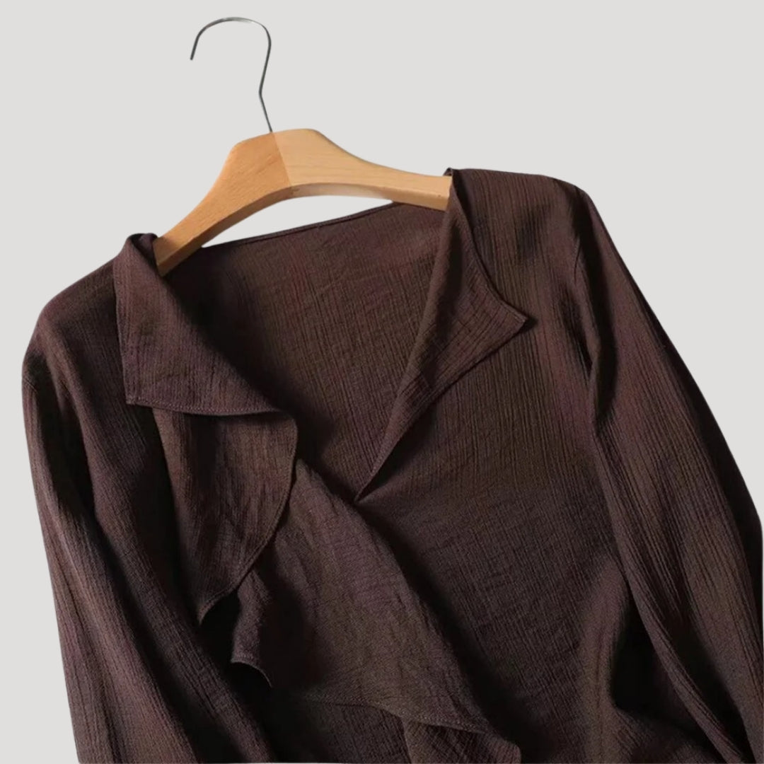 Stilla | Rynket Front Langærmet Bluse