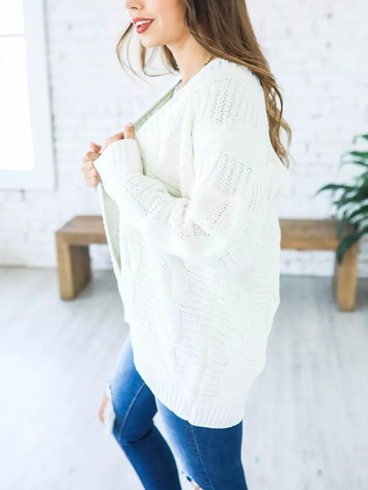 Stilla | Strik Åben Front Langærmet Cardigan