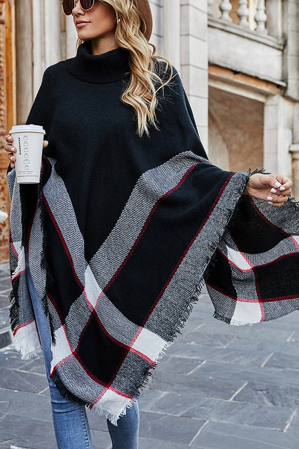 Stilla | Bubbles and Bonfires Farveblok Strik Poncho