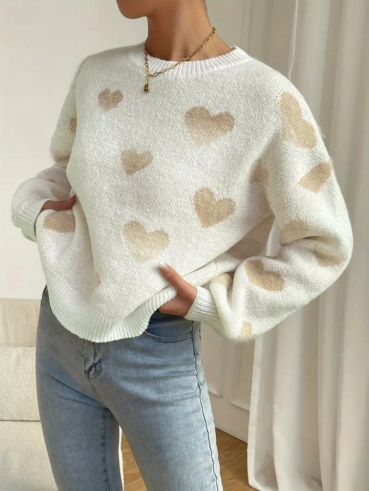 Stilla | Mønstret hjertepullover