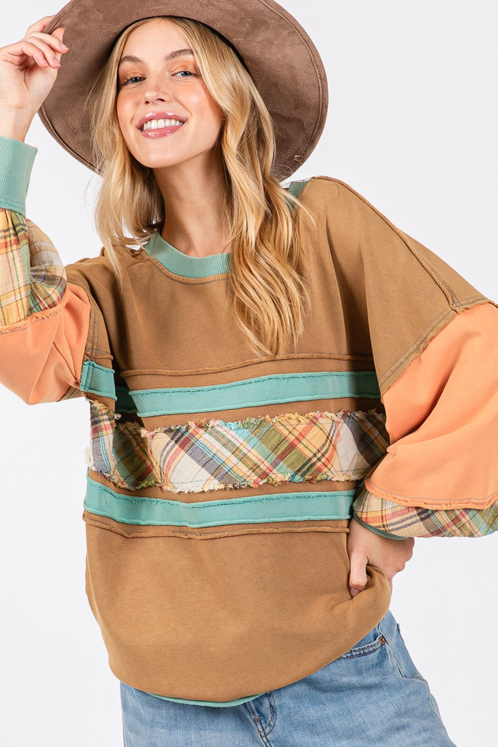 Stilla | Farveblok Sweatshirt Til Fritid