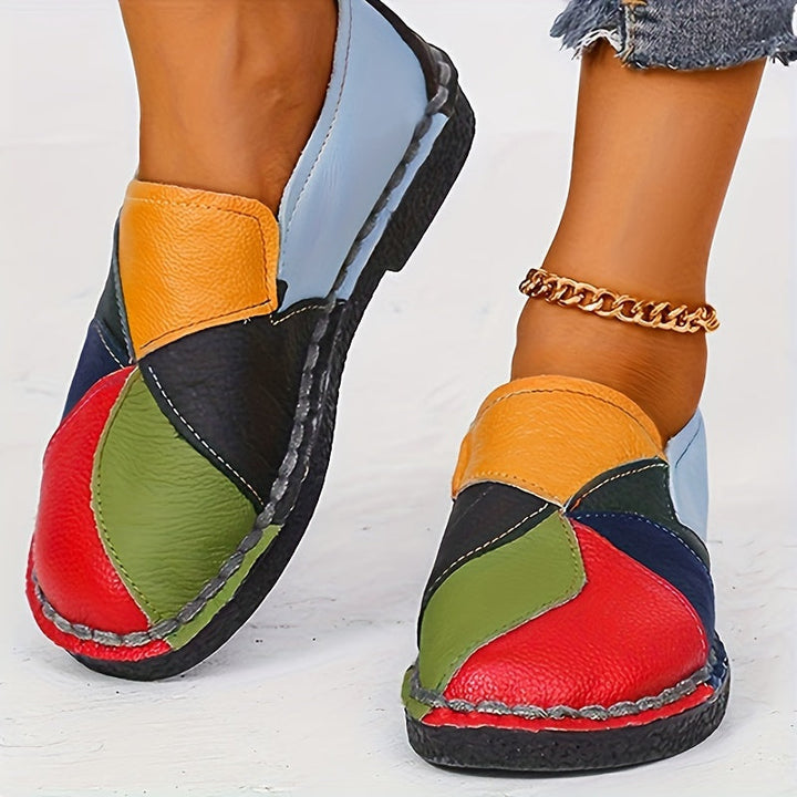 Stilla | Damer Colorblock Loafer Bløde Slip on Sko, Skridsikre Og Komfortable