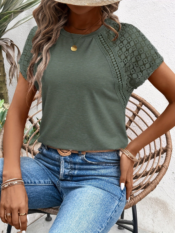 Stilla | Lace T-Shirt Med Korte Ærmer