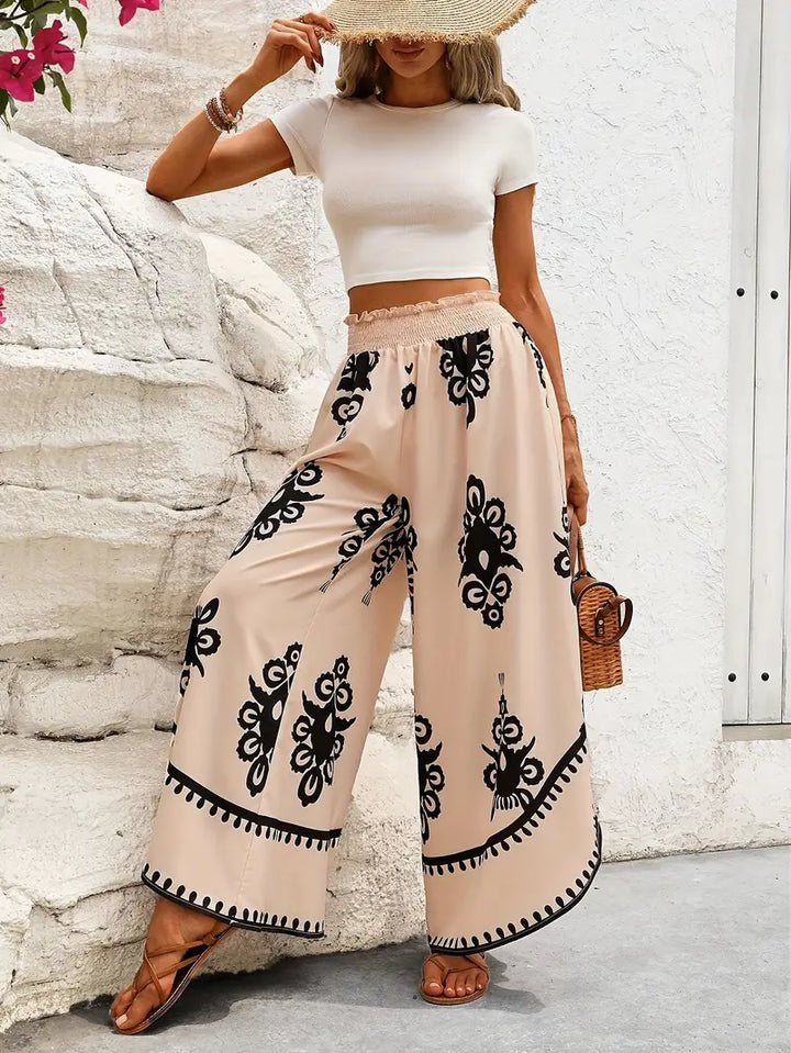 Stilla | Tribal Print Bred Bukser