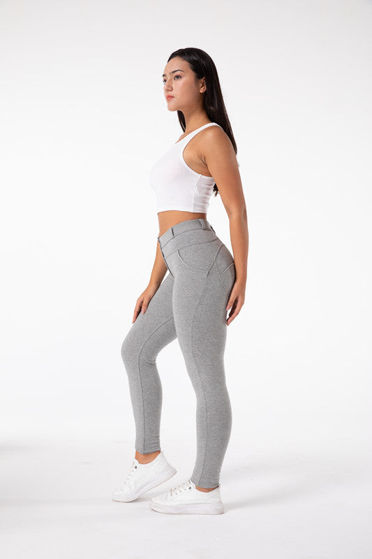 Stilla | Stramme Lysegrå Leggings Med Høj Talje