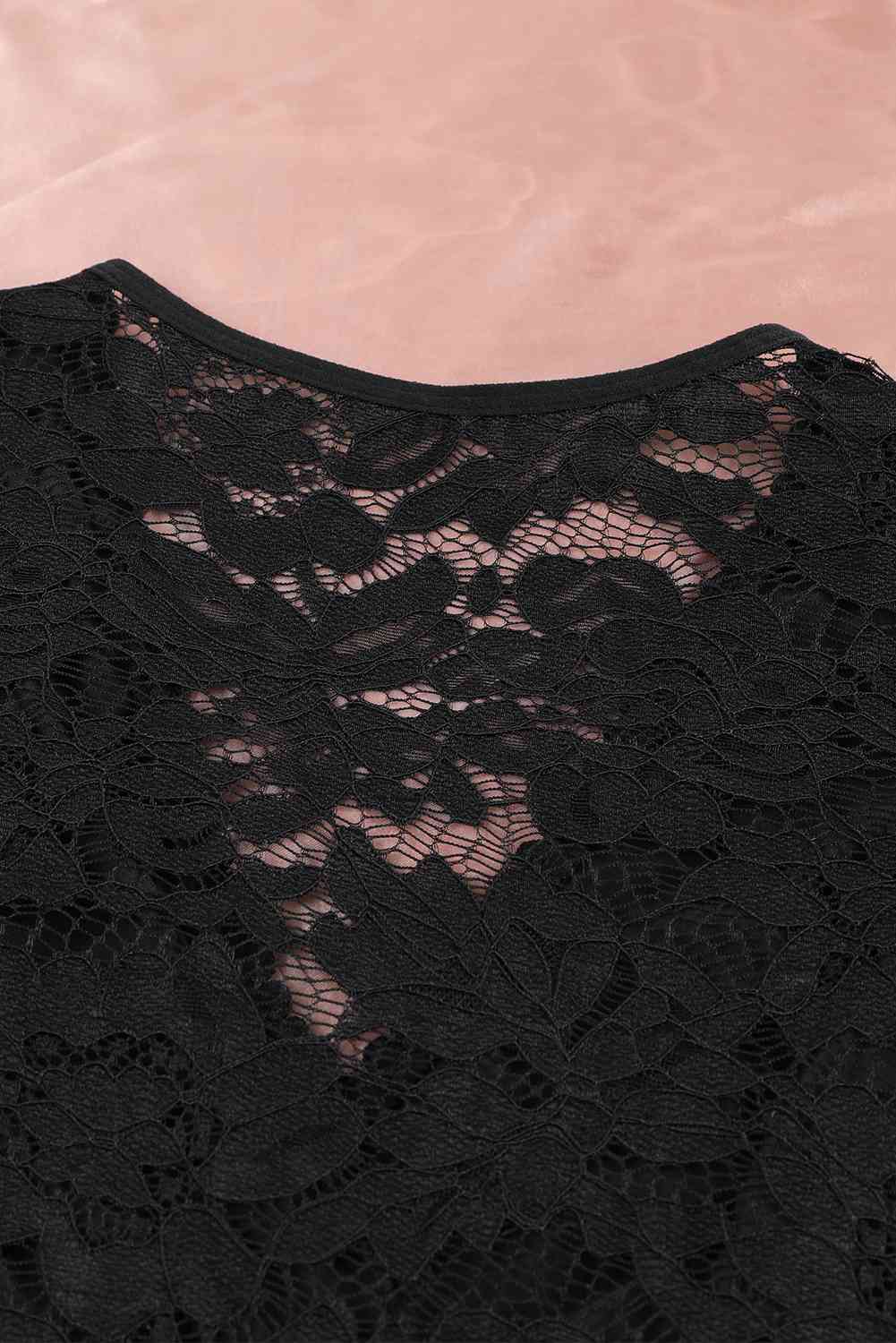 Stilla | Neck Lang Puff Ærme Blonde Bodysuit