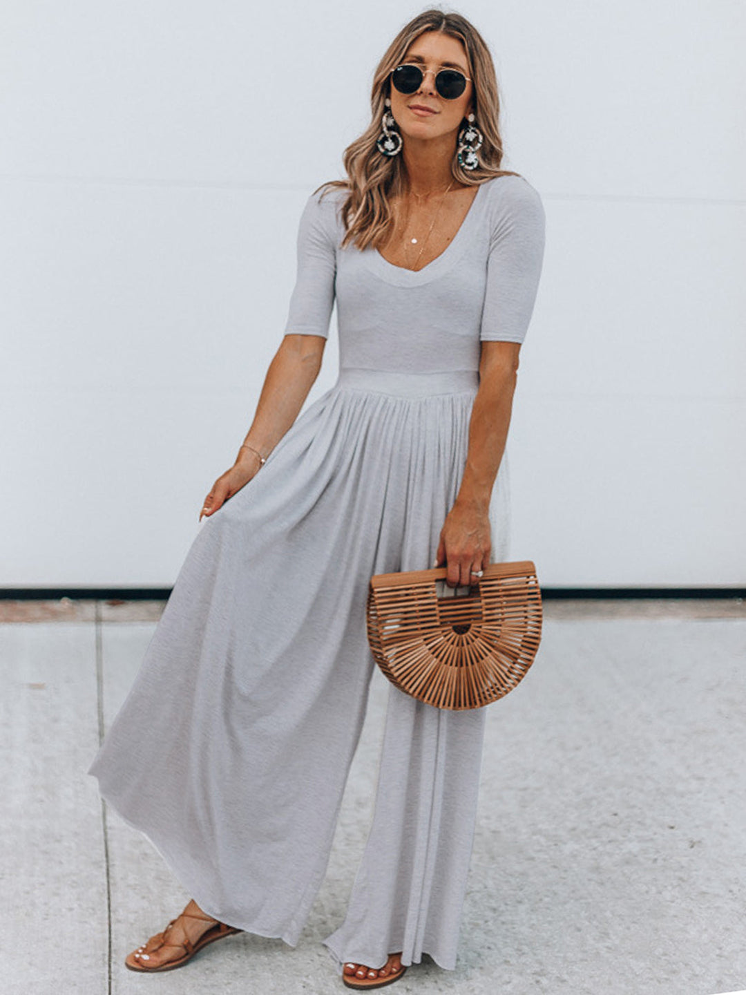 Stilla | Hals Korte Ærmer Jumpsuit
