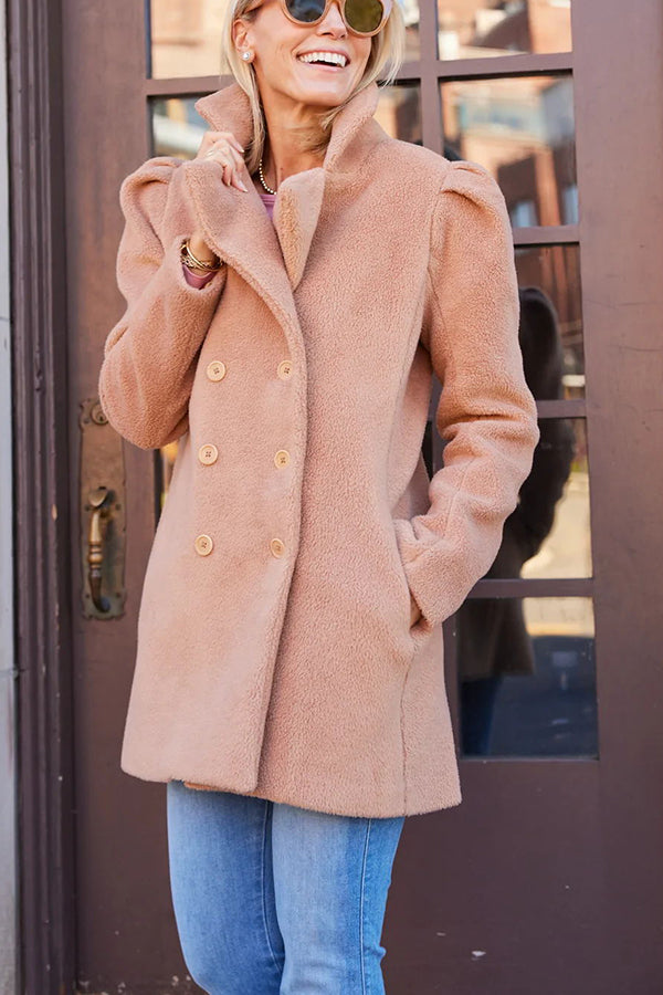Stilla | Chilly Fall Days Sherpa Fleece Dobbeltbrystet Frakke