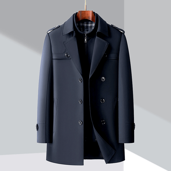 Stilla | Herrens dobbeltbrystet trenchcoat