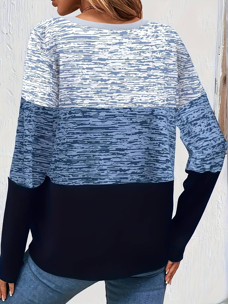 Stilla | T-shirt Rund hals color block