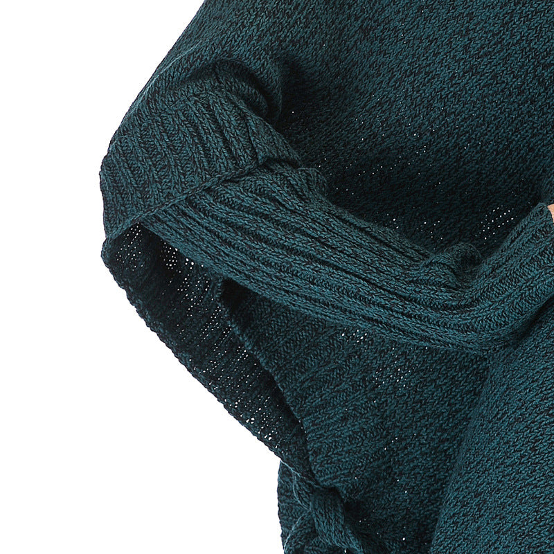 Dame afslappet rullekrave sweater med asymmetrisk snit og sidestropper Stilla