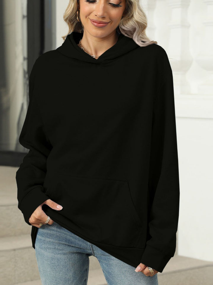 Stilla | Hættepullover med lommer og lange ærmer