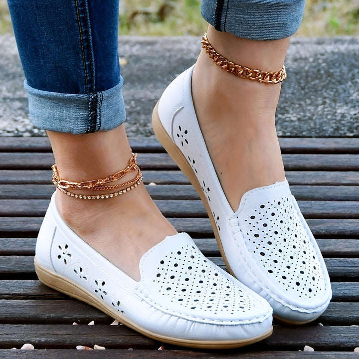 Stilla | Dame Hul Mokkasiner, Åndbare Flade Sko Slip on