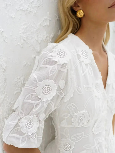 Stilla | Broderet Mid Kjole