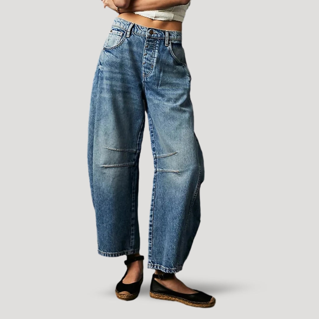 Stilla | Afslappet Pasform Cropped Denim Jeans