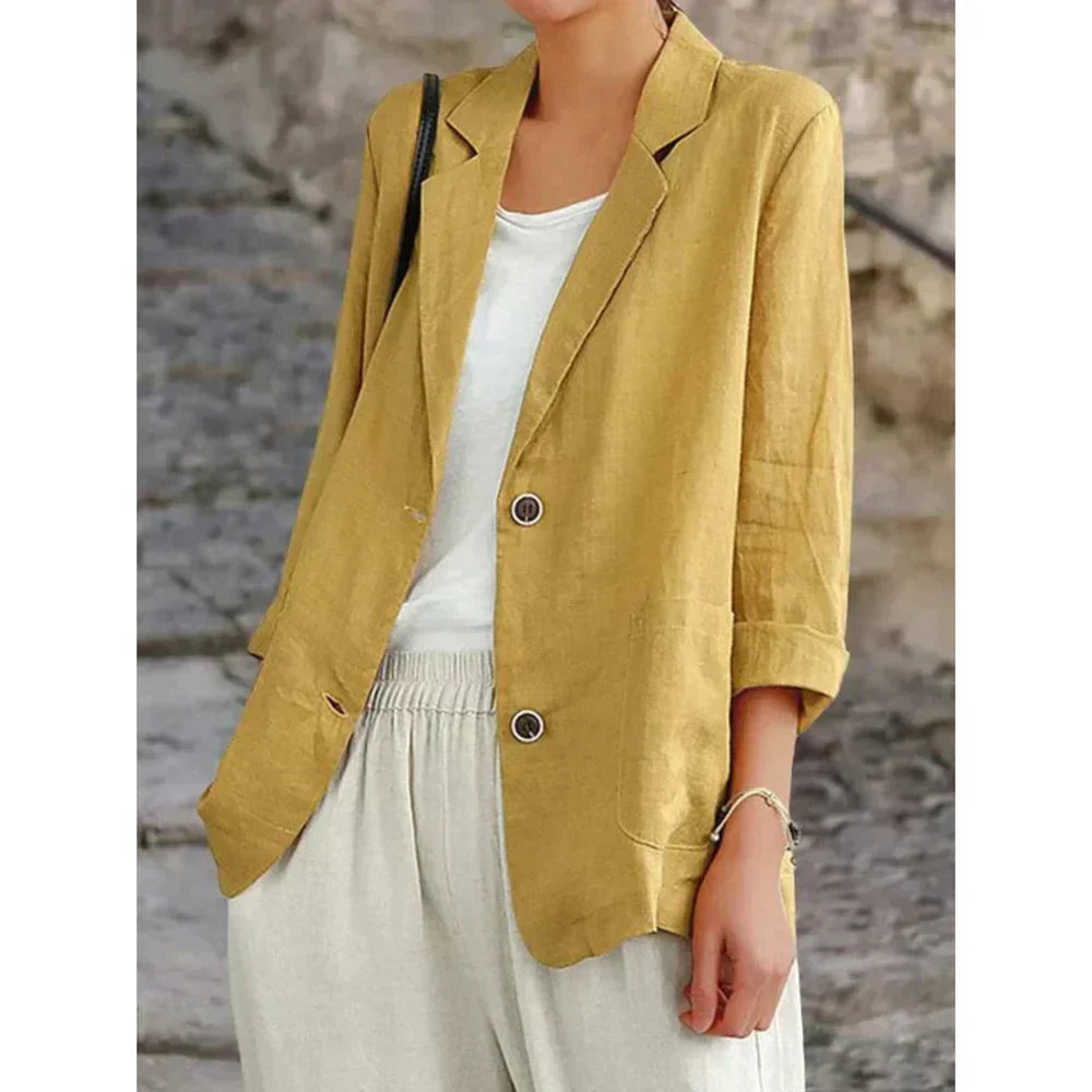 Stilla | Sofistikeret Stilfuld Hør Blazer