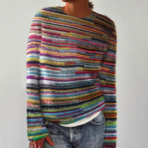 Stilla | Unik Stribet Sweater Med Lange Ærmer