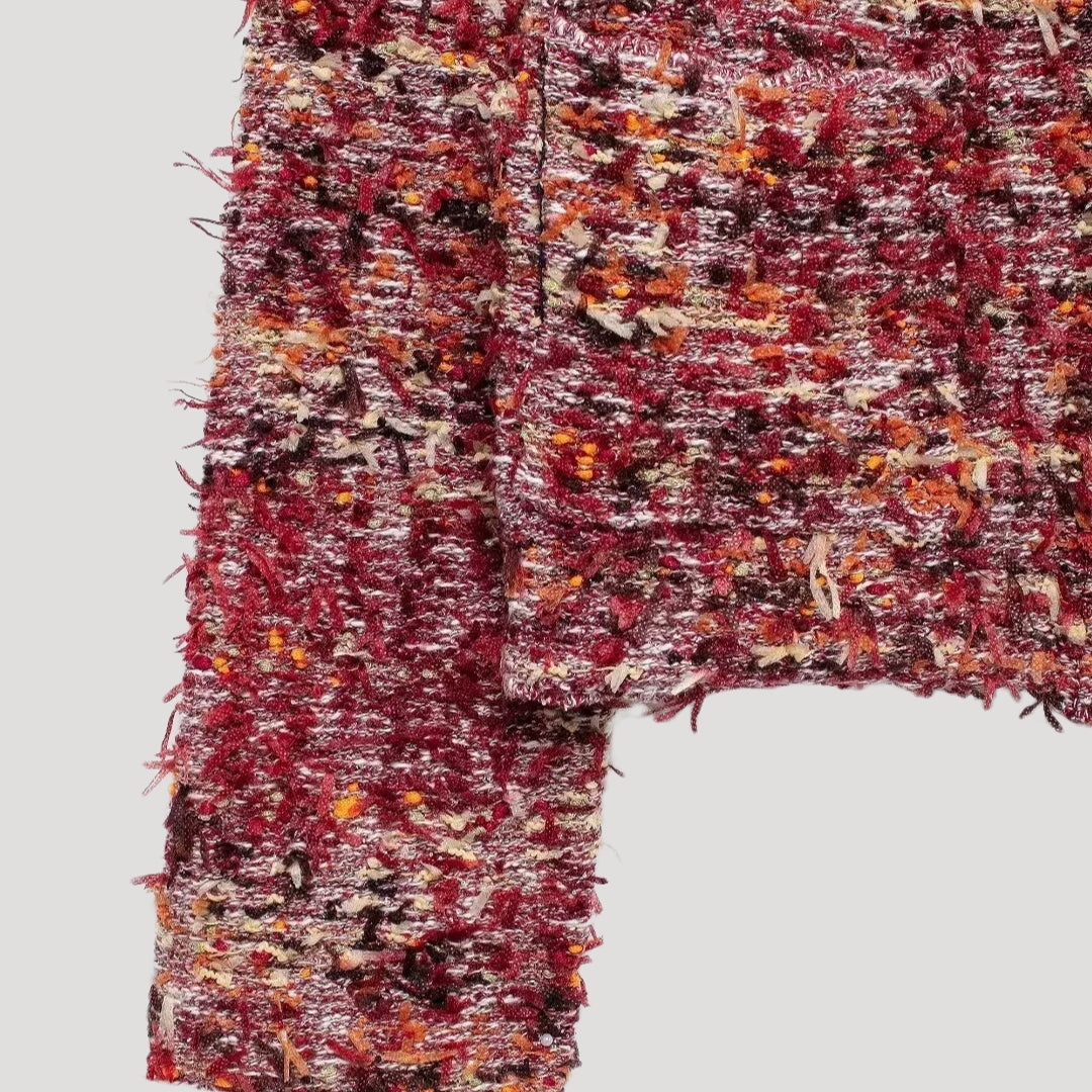 Stilla | Textureret Tweed Cropped Strikketrøje