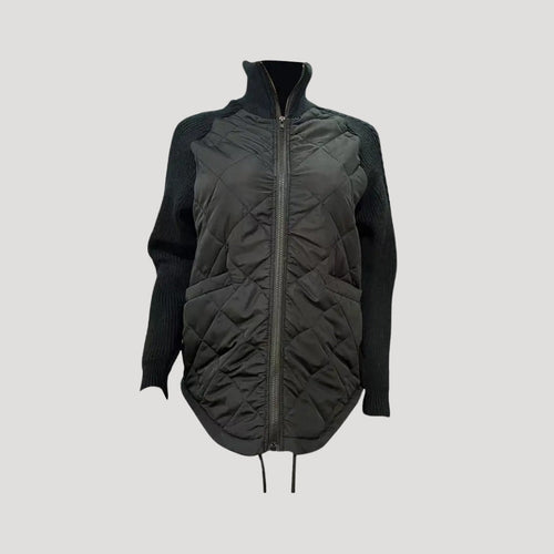 Stilla | Quilted Strikærme Zip up Jakke
