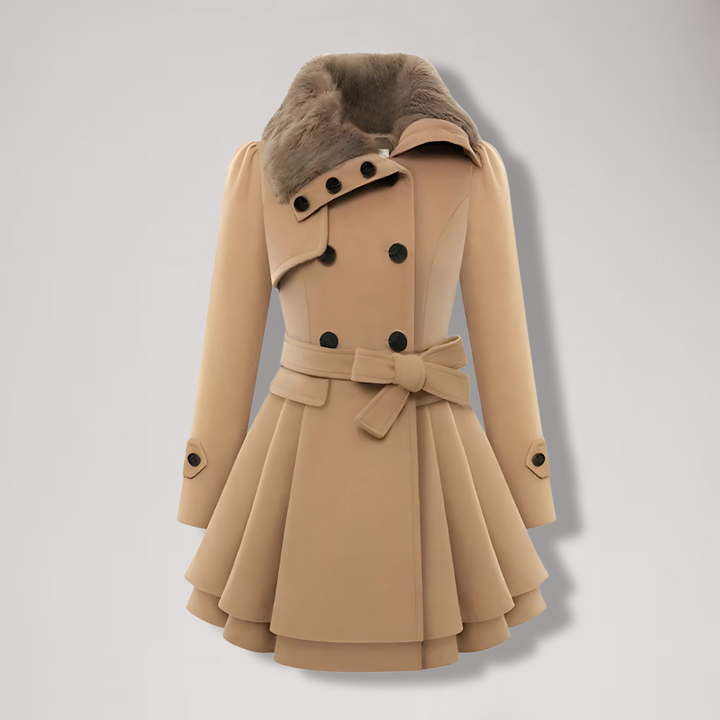 Stilla | Elegante Trenchcoat Med Vegansk Pels