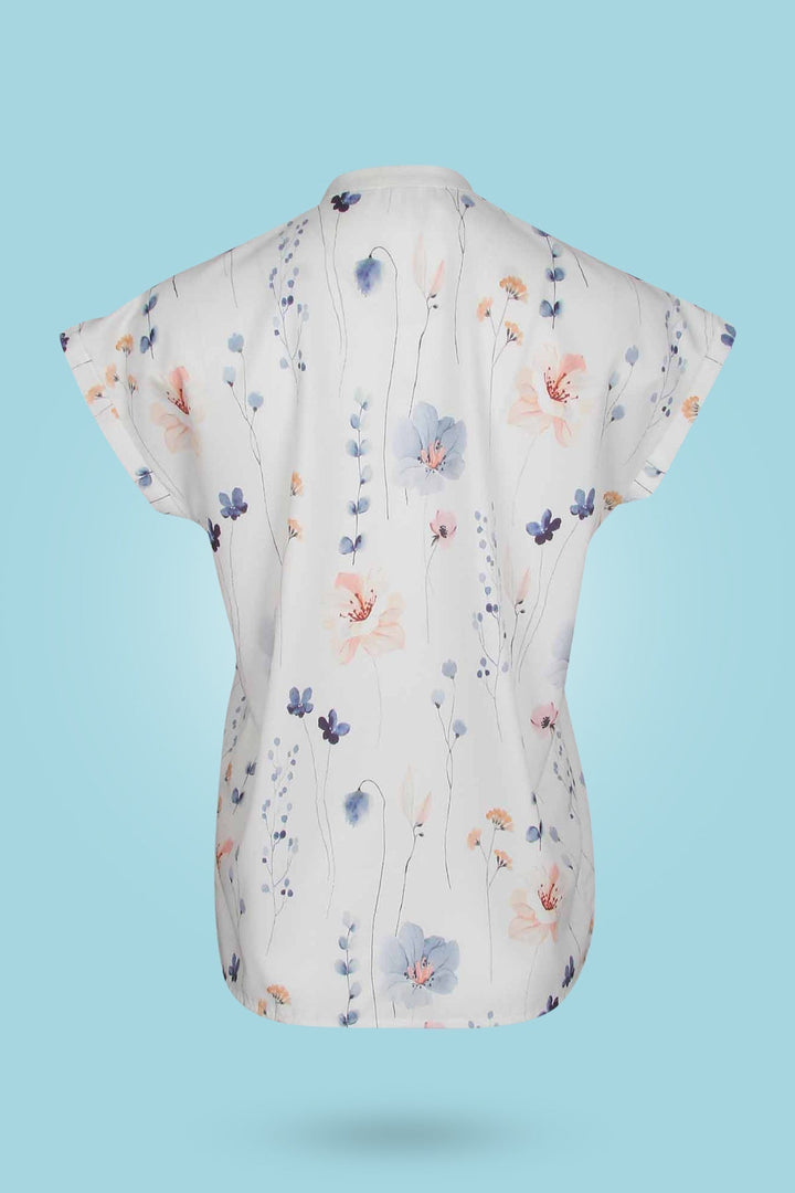 Stilla | Knap-Op Bluse Med Blomster