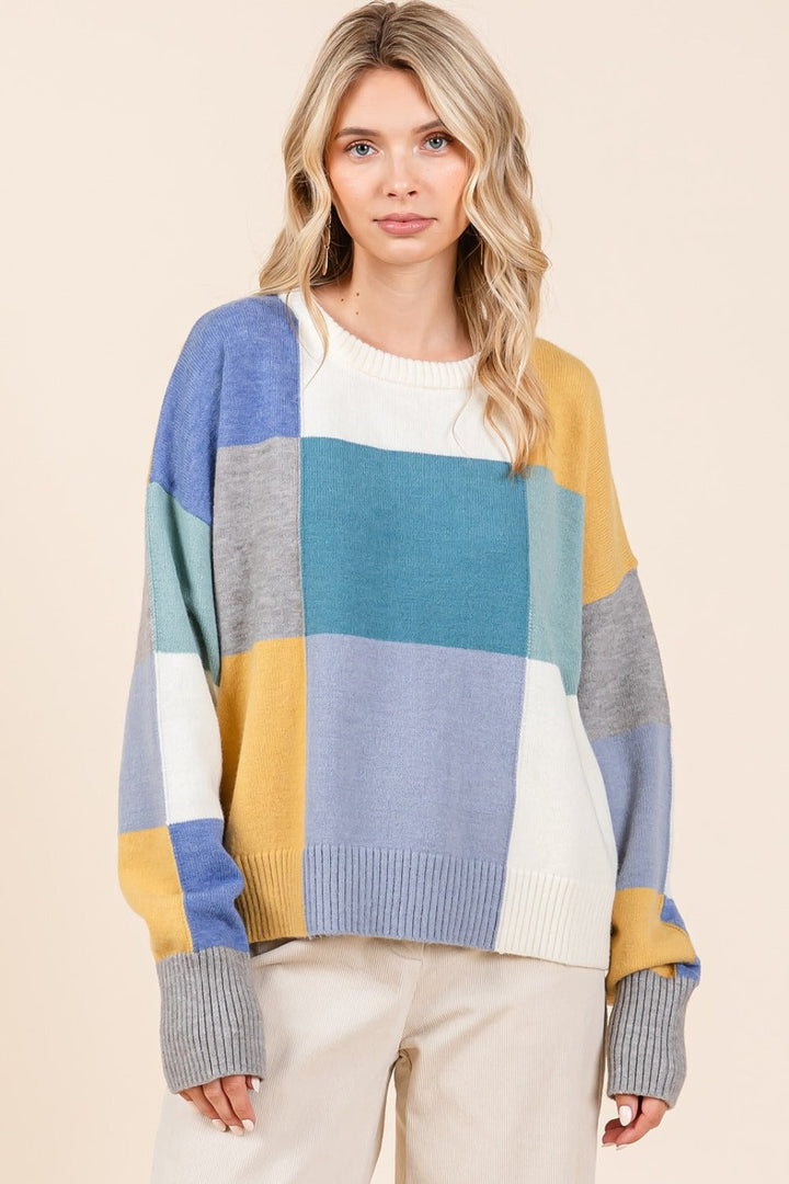 Stilla | Rundhals Pullover med farvekombinationer Mittoshop