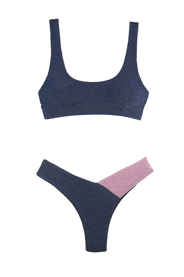 Stilla | Marco Island Shiny Colorblock Bikini Sæt