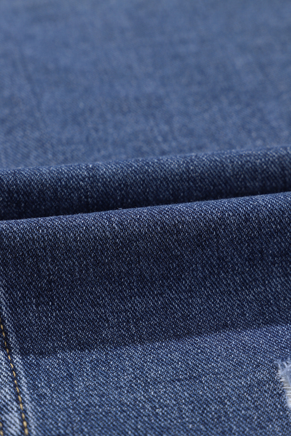 Stilla | Størrelse Distressed Button Up Raw Hem Denim Jakke