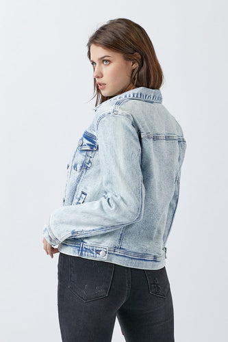 Stilla | Knapper Op Vasket Denim Jakke