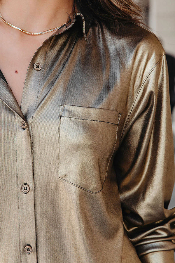 Stilla | Novakiki Stay Golden Babe Metalisk Knap Tunika Bluse