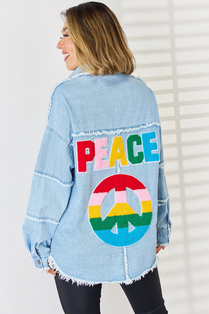 Stilla | Raw Hem Droppet Skulder Denim Top