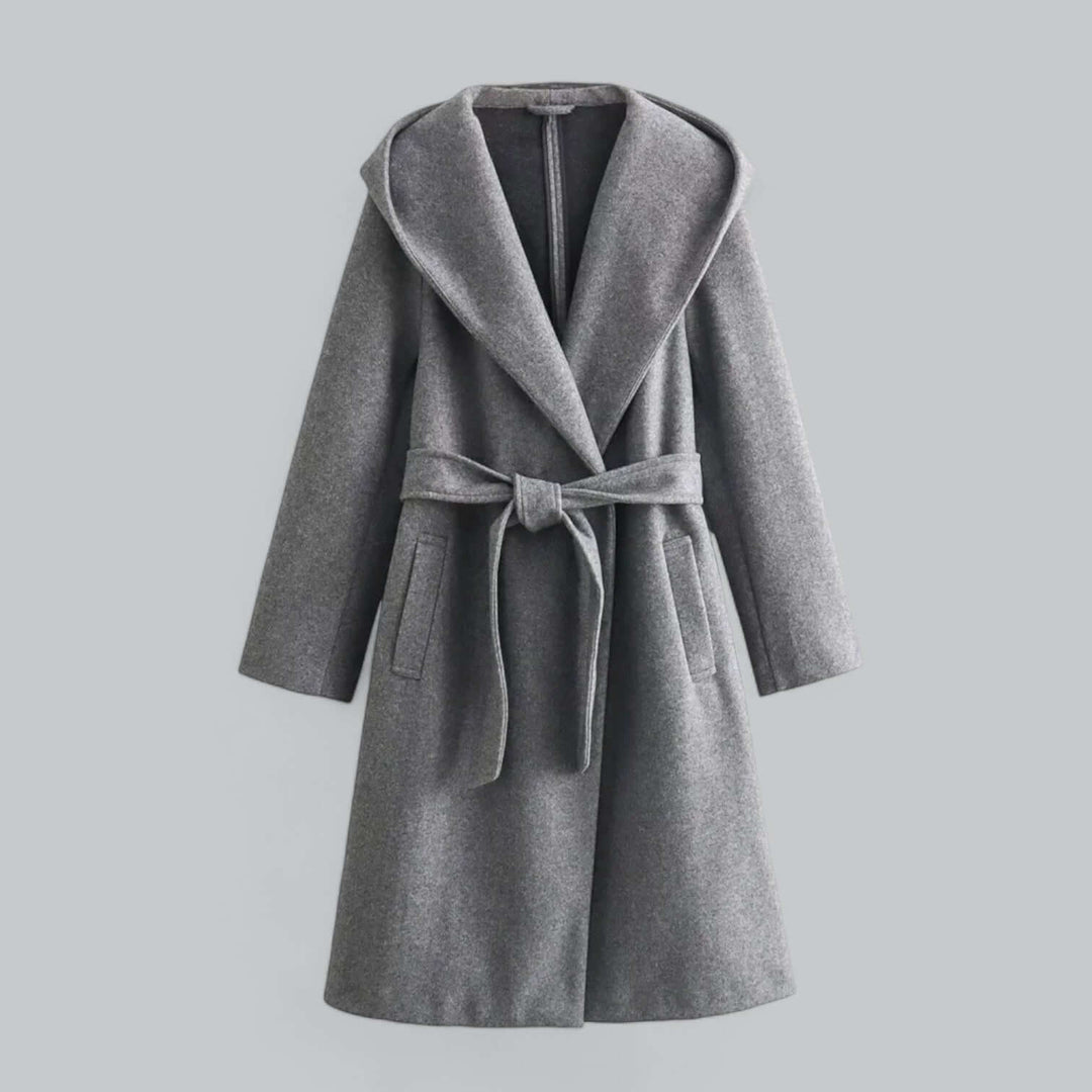 Stilla | Dame Hoodie Lang Trenchcoat