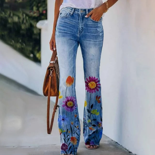 Stilla | Jeans Med Blomsterprint