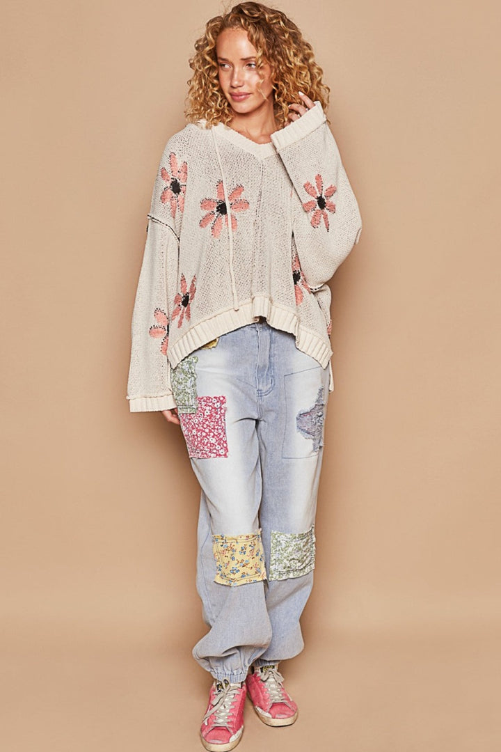Stilla | Hoodie med blomstermønster