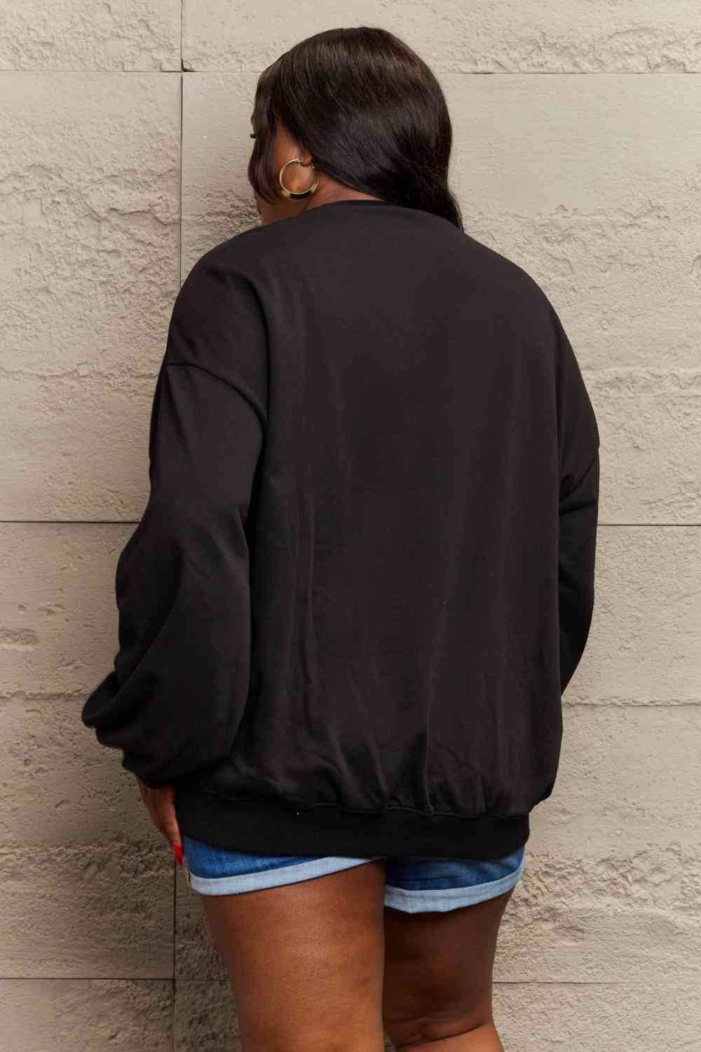 Stilla | Love Full Size Graphic Rund Hals Sweatshirt