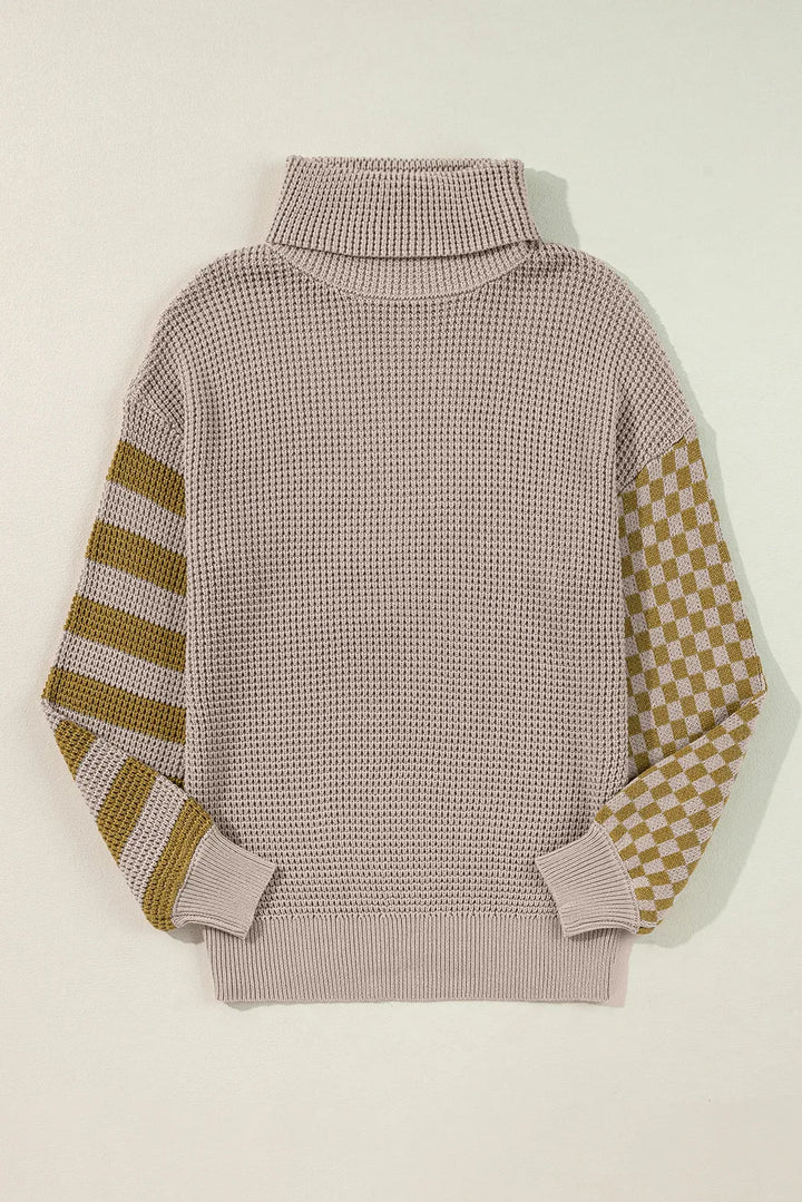 Stilla | Pullover med stribet rullekrave og lange ærmer