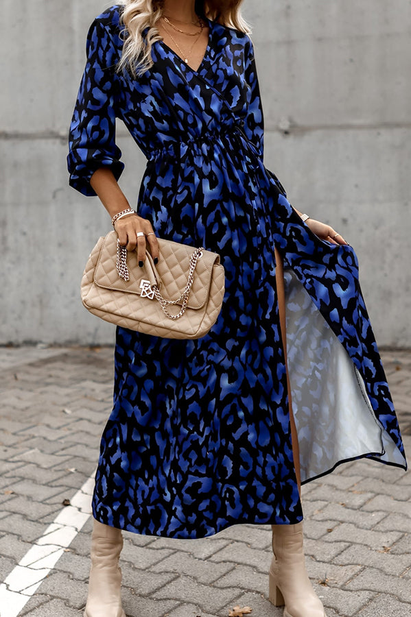 Stilla | Same Old Song Leopard Print Slide Midi Kjole
