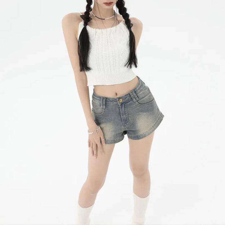 Stilla | Retro Blå Denimshorts
